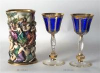 Vase Decor Baroque et deux Verres Boheme.JPG